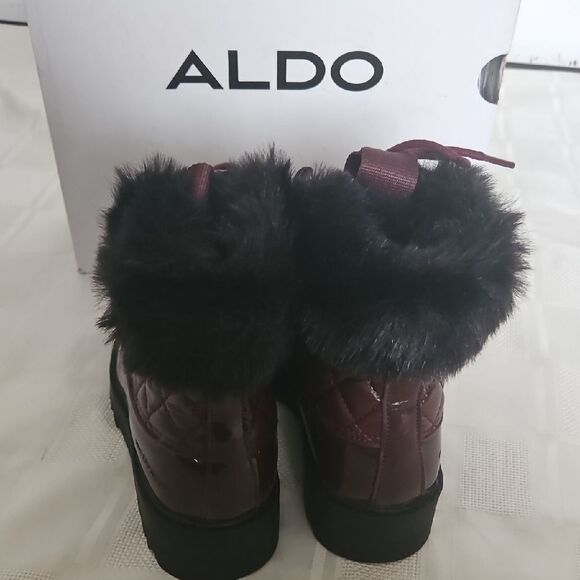 Aldo Women's Burgundy Quilted Boots - Picture 5 of 16